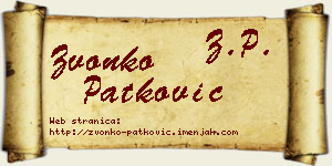 Zvonko Patković vizit kartica
